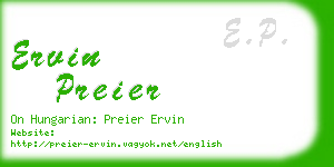 ervin preier business card